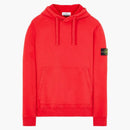 Stone Island 64120 Brushed Cotton Fleece Hooded Sweater Red