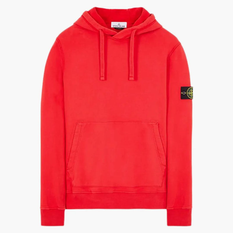 Stone Island 64120 Spazzola di pile di cotone spazzolato rosso