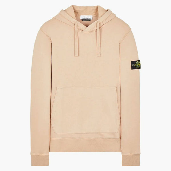 Stone Island 64120 Kartáčová bavlněná fleecová mikina s kapucí starožitnost
