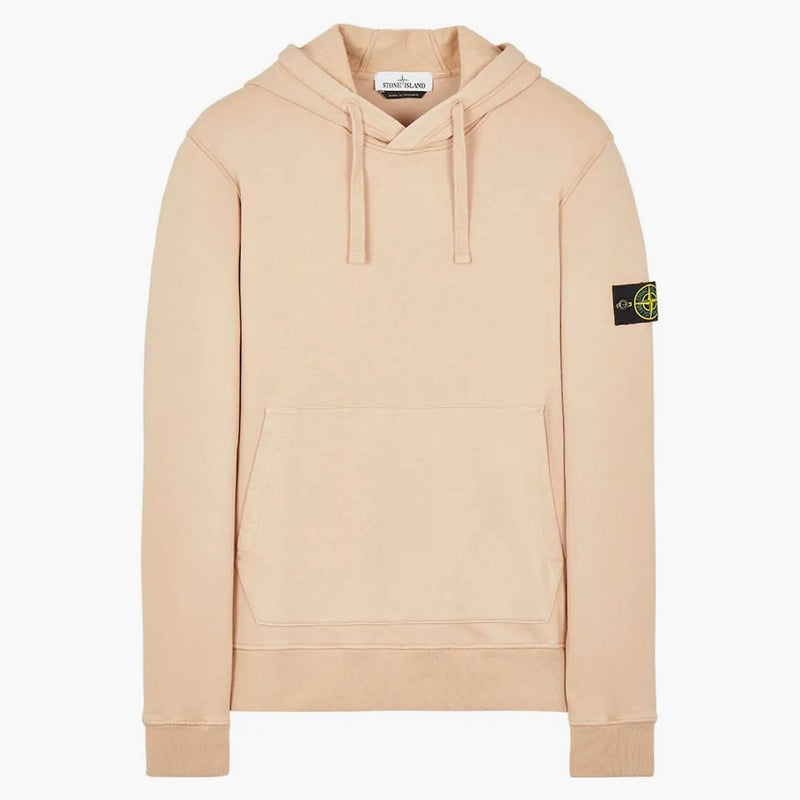 Stone Island 64120 Brushed Cotton Fleece Hooded Sweatshirt Antique Rose