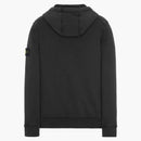 Stone Island 64120 Brushed Cotton Fleece Hooded Sweatshirt Black