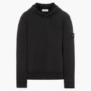 Stone Island 64120 Brushed Cotton Fleece Hooded Sweatshirt Black