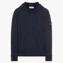 Stone Island 64120 Brushed Cotton Fleece Hooded Sweatshirt Navy