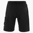 Stone Island 64651 Cotton Fleece Garment Dyed Shorts Black