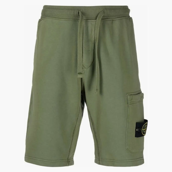 Stone Island 64651 Cotton Fleece Garment Barmed Shorts Khaki