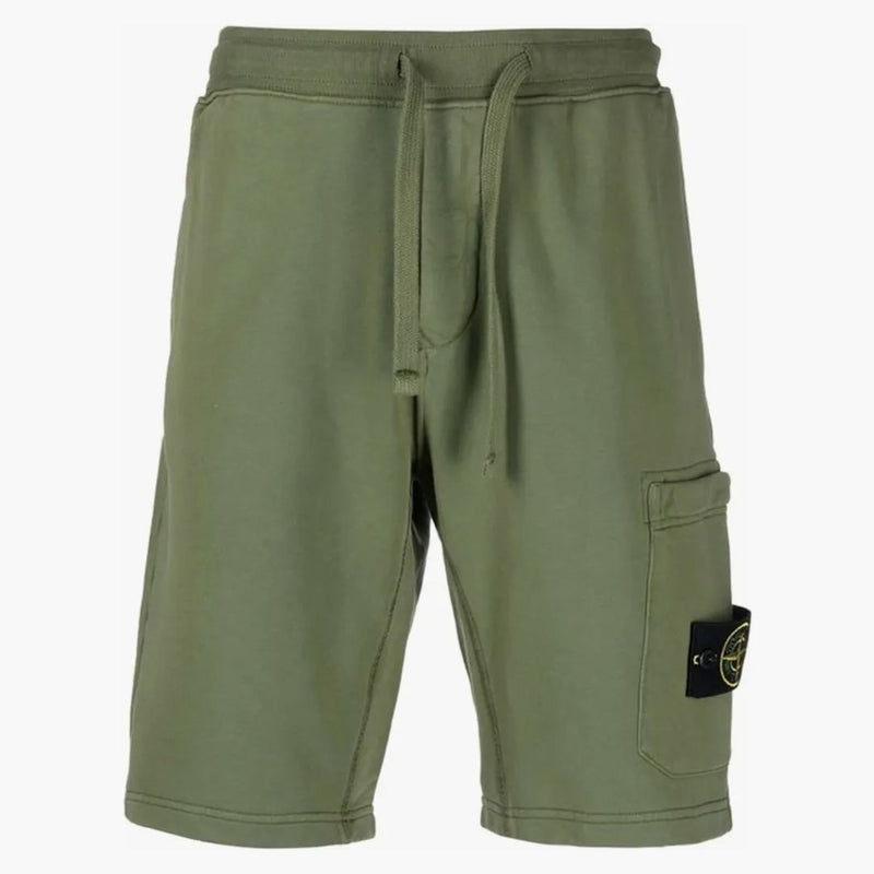 Stone Island 64651 Cotton Fleece Garment Barmed Shorts Khaki