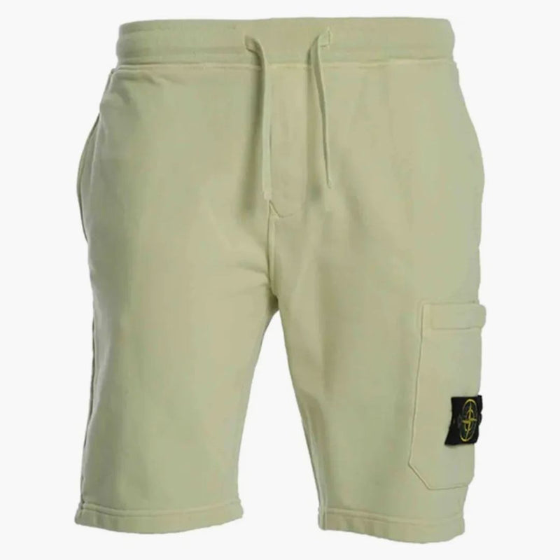 Stone Island 64651 Cotton Fleeco Oděv obarvené šortky světle zelená