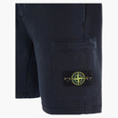 Stone Island 64651 Cotton Fleece Garment Dyed Shorts Navy