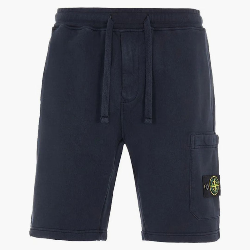 Stone Island 64651 Cotton Fleece Garment Barmed Shorts Navy