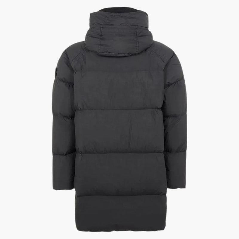 Stone Island 70123 Oděv obarvené crankle opakování NY Down-TC Coat Black