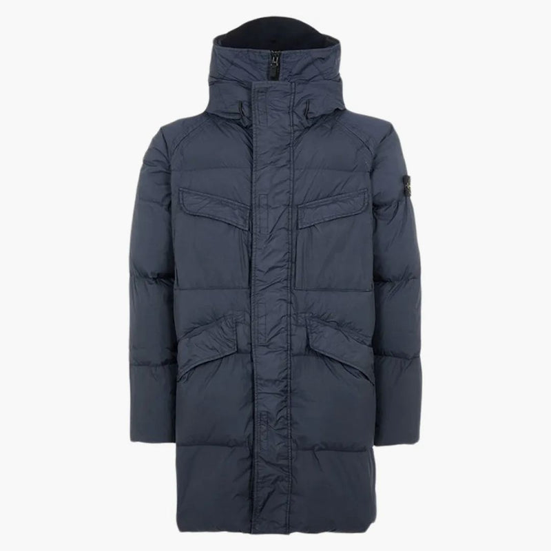 Stone Island 70123 Oděv obarvené krční opakování NY Down-TC Coat Blue