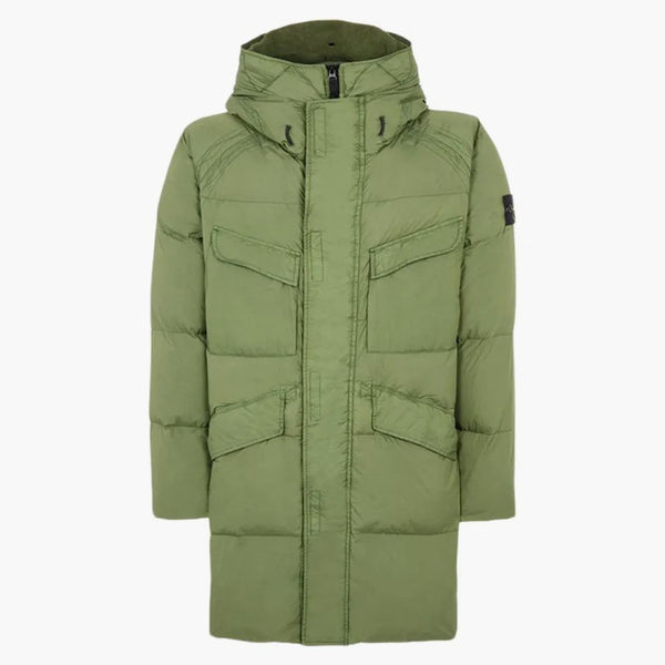 Stone Island 70123 Oděv obarvené crkle opakování NY Down-TC Coat Olive Green