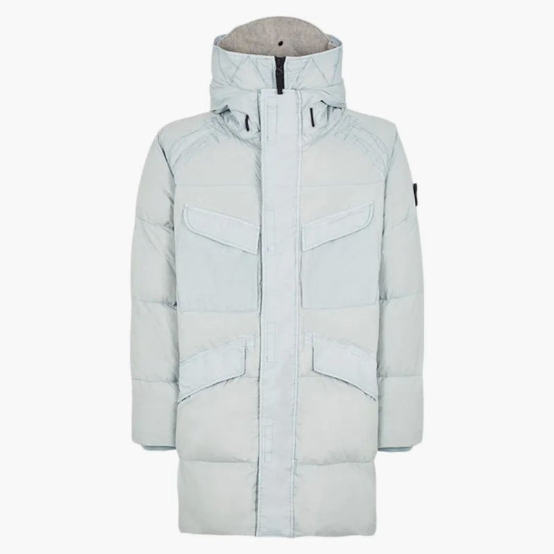 Stone Island 70123 Oděv obarvené crankle opakování ny down-tc kabát perla šedá