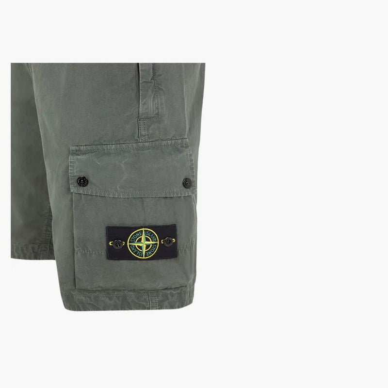 Stone Island Cargo Bermuda Shorts Slim Fit - Old Léčba Musk Green