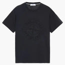 Kamienna wyspa haftowana logo T-shirt czarny