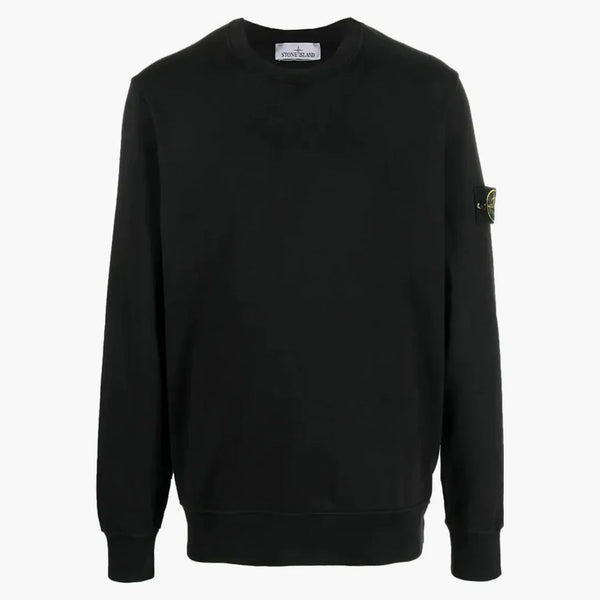 Stone Island 532B9 Felpa Logo Patch CrewNeck Black