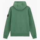 Stone Island Fleece Garment Dyed Hoodie Sage Green