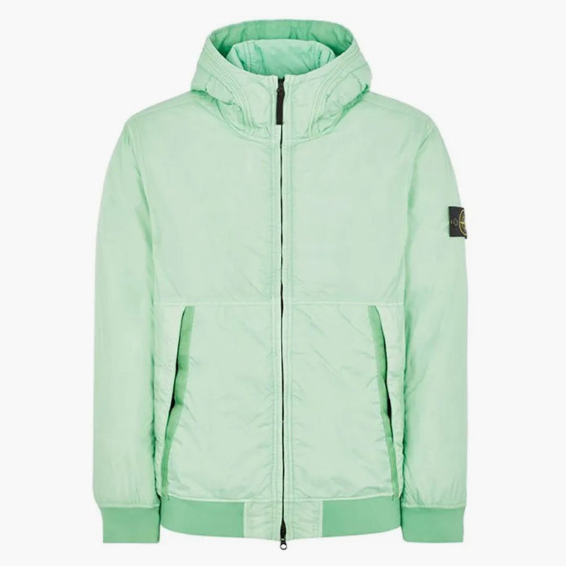 Stone Island oděv obarvený 40823 CRINKLE Reps Recyklovaný nylon Primaloft-TC bunda Světle zelená