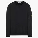Stone Island plagg färgad bomullsfleece crewneck svart