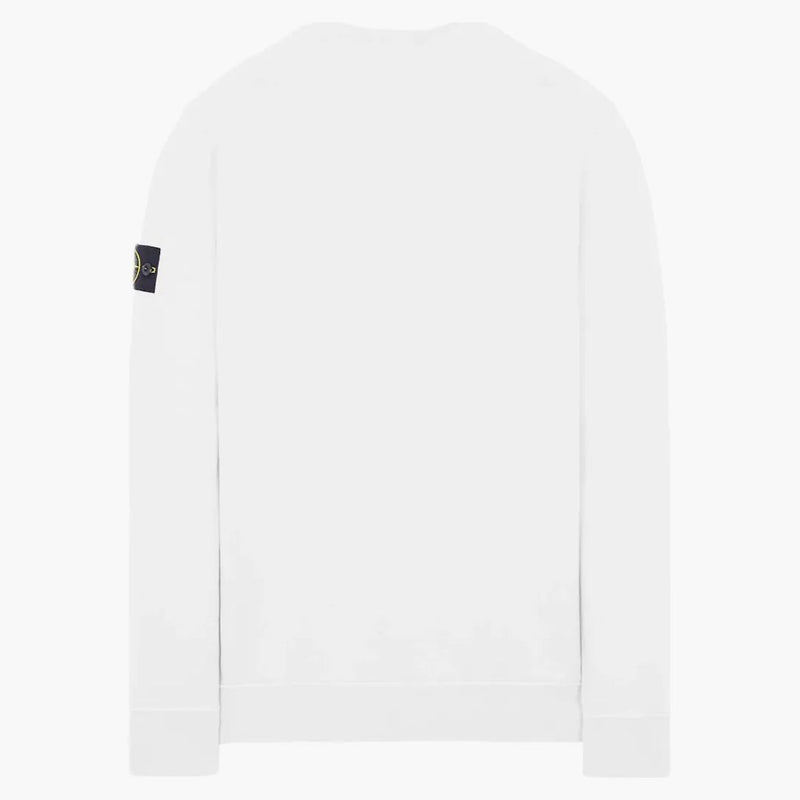 Stone ostrov oděv obarvená bavlněná fleecce Crewneck bílá
