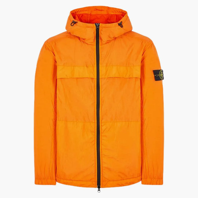 Stone Island Garment Dyed Hooded Jacket Orange