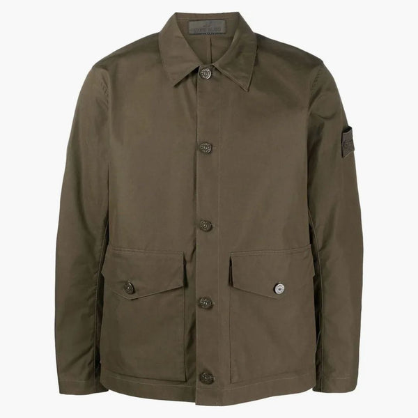 Stone Island Ghost Work Shirt bunda Vojenská zelená