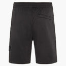 Stone Island L13f2 Stretch Cotton Lyocell Satin Ghost Piece Garment Dyed Shorts Black