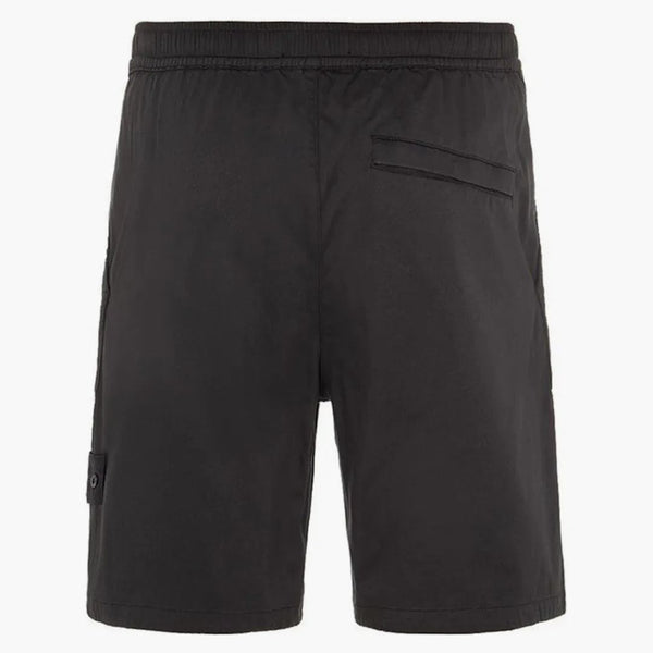 Stone Island L13F2 Stretch Cotton Lyocell saténový duchový kus oděvy obarvené šortky černé