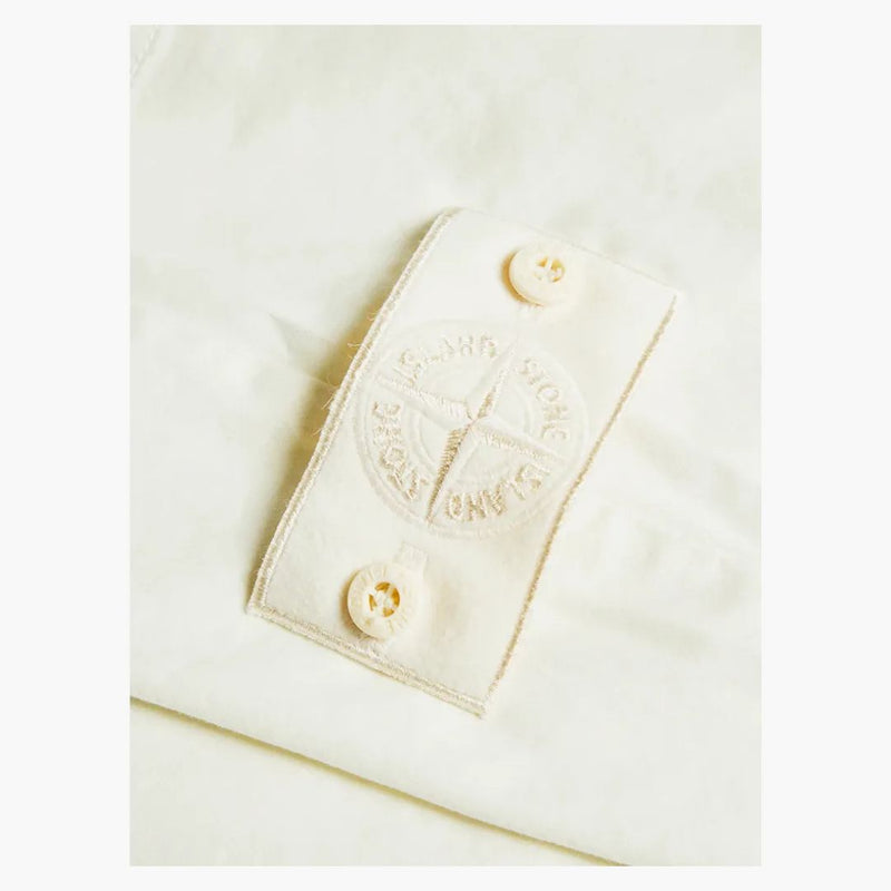 Stone Island L13F2 Stretch Cotton Lyocell saténový duchový kus oděvy barvené šortky bílé