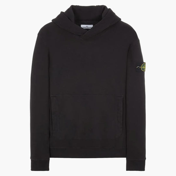 Logo Stone Island Applicated Hoodie Black