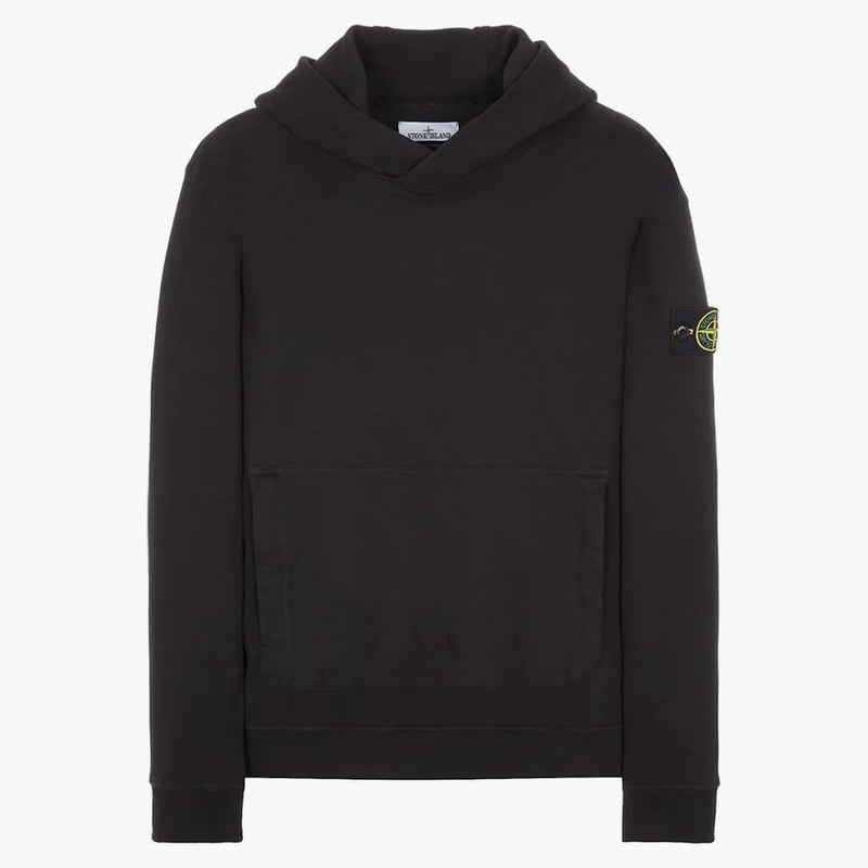 Logo Stone Island Applicated Hoodie Black