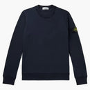 Stone Island Logo Appliquéd Mélange Cotton Jersey Sweatshirt Navy