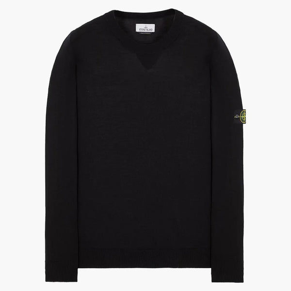 Logo Stone Island Applicated Wool Svetr černá