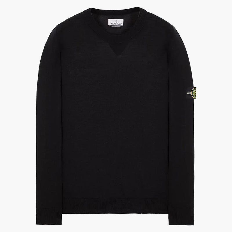 Logo Stone Island Applicated Wool Svetr černá