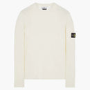 Suéter de lana de logotipo de Stone Island White Natural White
