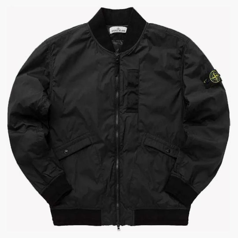 Stone Island Logo Patch Zip-Up bunda černá