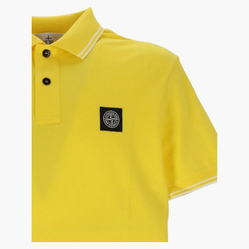 Logo Stone Island Poloshirt Yellow