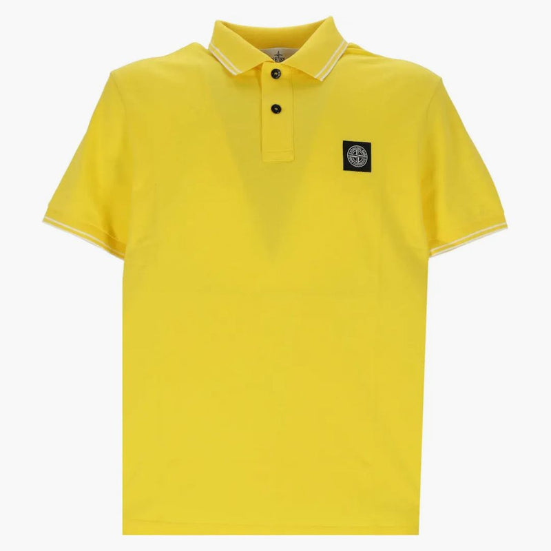 Logo Stone Island Poloshirt Yellow