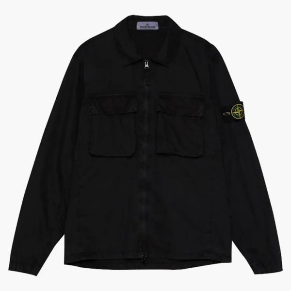 Stone Island starý efekt na košili černou