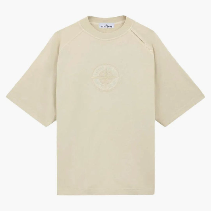 T-shirt in maglia di cotone organico di Stone Island Beige