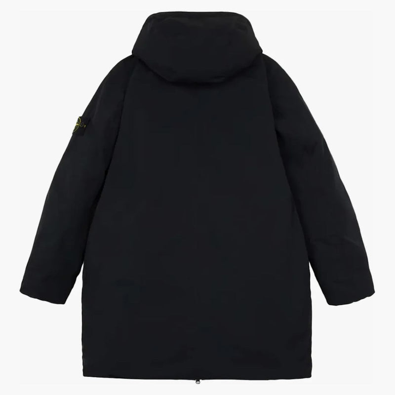 Stone Island Polyester Micro People Long Down Parka Giacca nera