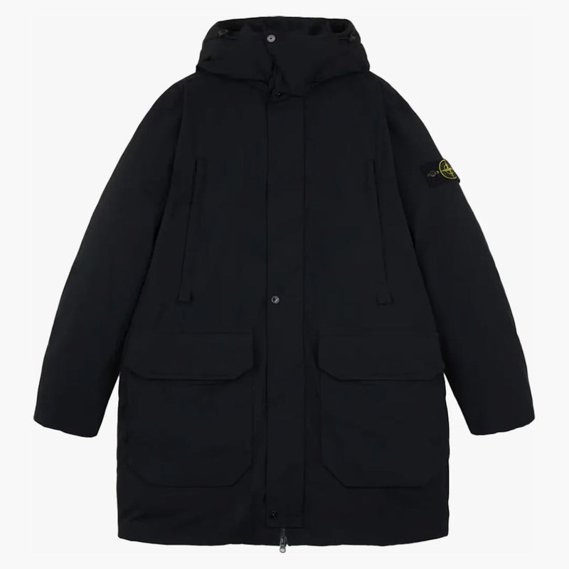 Stone Island Polyester Micro People Long Down Parka Giacca nera