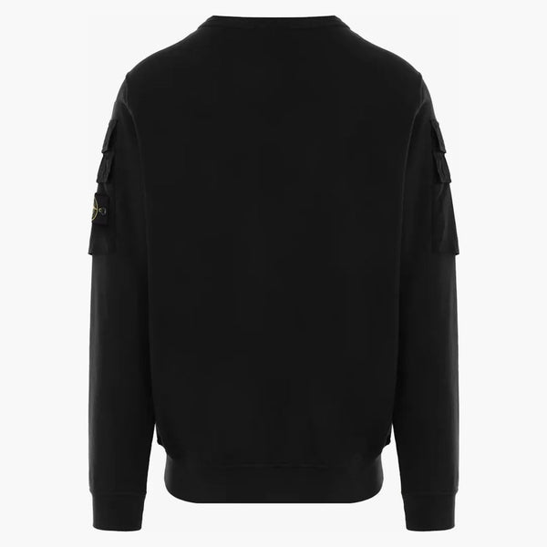 Stone Island oděv obarvená kapsa posádka černá