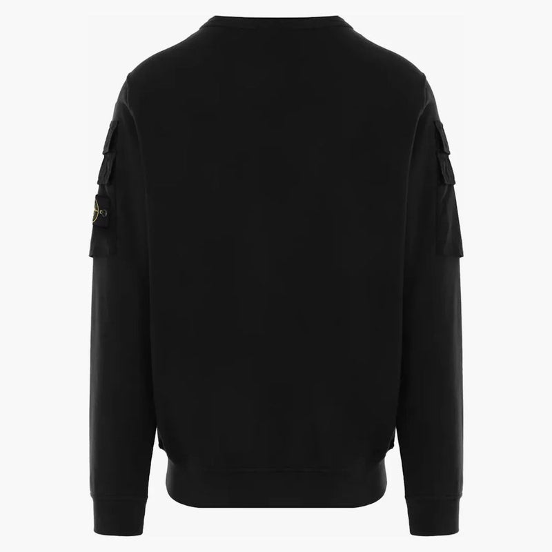 Stone Island oděv obarvená kapsa posádka černá