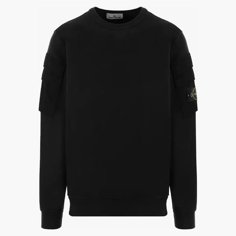 Stone Island oděv obarvená kapsa posádka černá