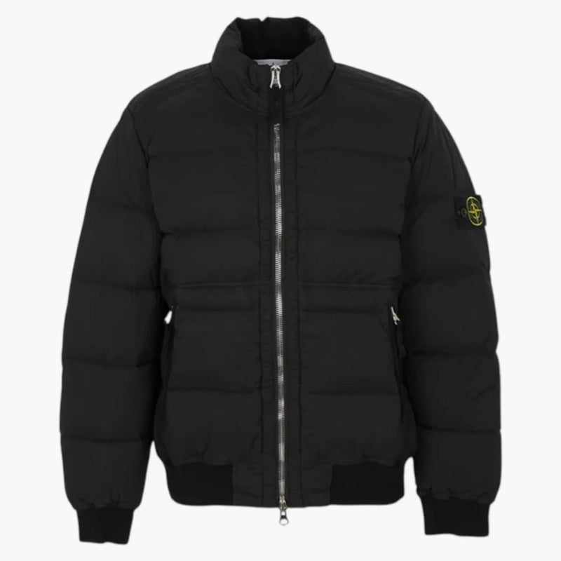 Stone Island Zip Puffer Jacket Black