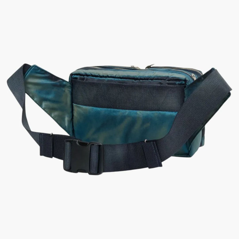 Stone Island X Porter Hand Corrosion On Nylon Twill Cross Body Bag Blue