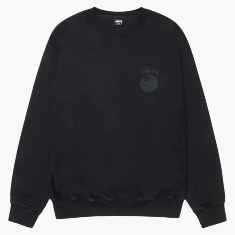 Stussy 8 Ball Pigment Dyed Crew Black