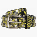 Stussy 8 bolas Cinturón con estampado de serpiente verde