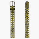 Stussy 8 bolas Cinturón con estampado de serpiente verde